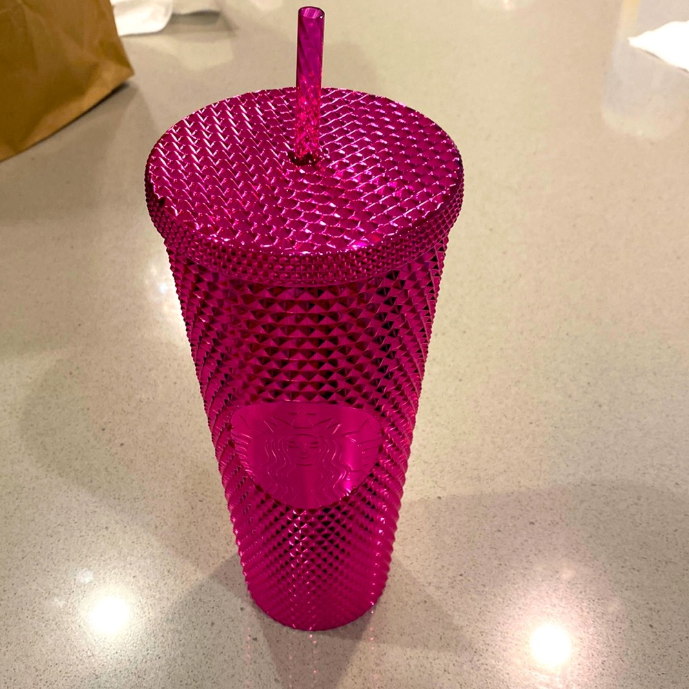 Pink chrome Starbucks cup